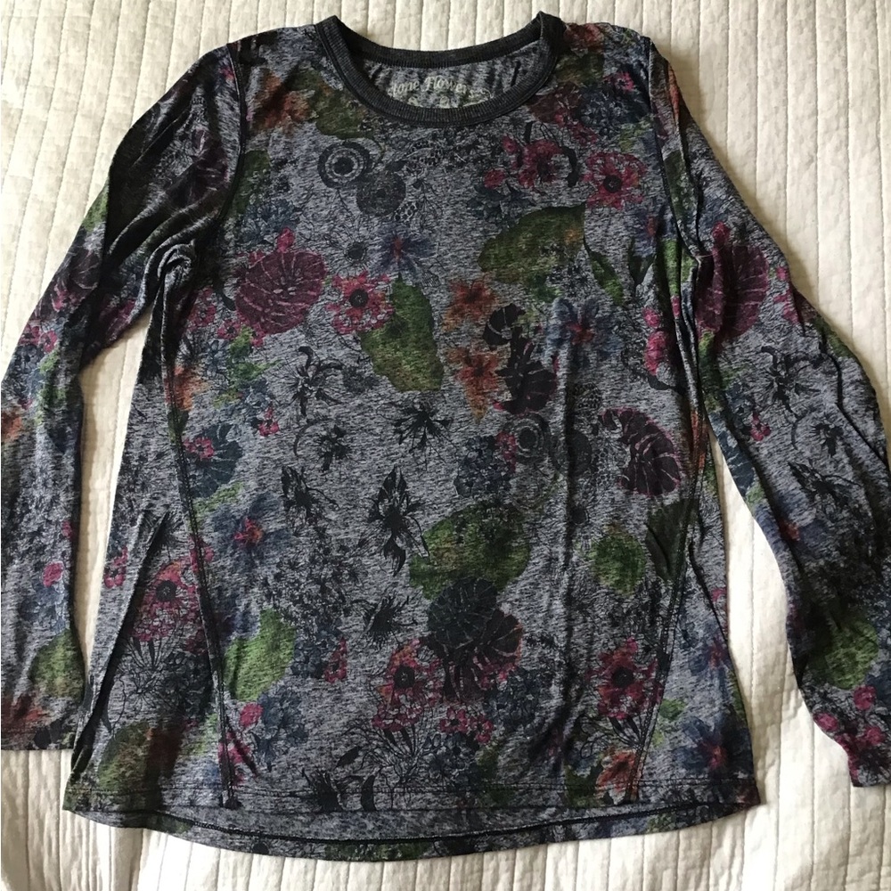 Floral Patterned Long Sleeve Women's Top